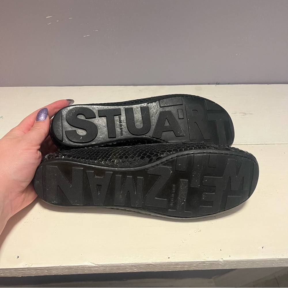 Stuart Weitzman Loafers Black Python With Buckles - image 6